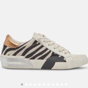 Dolce Vita Zebra Stripe Sneakers - Black, Cream, and Gold